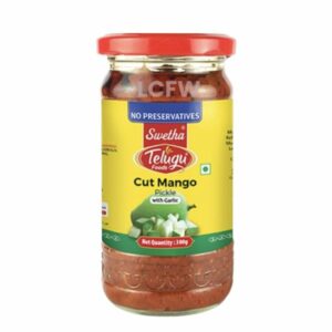 TELUGU FOODS Cut Mango Pickle With Garlic 300g